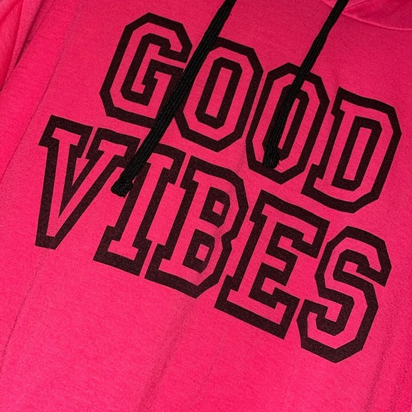 Faithful Ministries, Co., & Works “Good Vibes” Women pink long sleeve hoodie - Picture 1 of 4